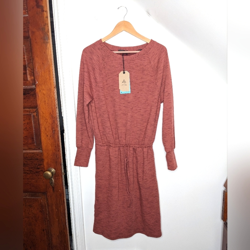 PRANA Women's Sunrise Long Sleeve Dress in Glogg NEW Size M